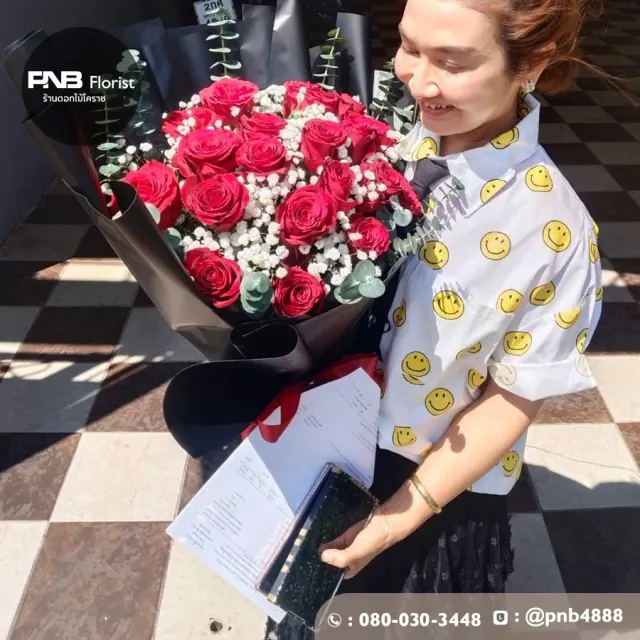 รีวิวจัดส่งช่อดอกกุหลาบแดง มอบเซอร์ไพรส์ บริการส่งฟรี เดอะมอลล์โคราช